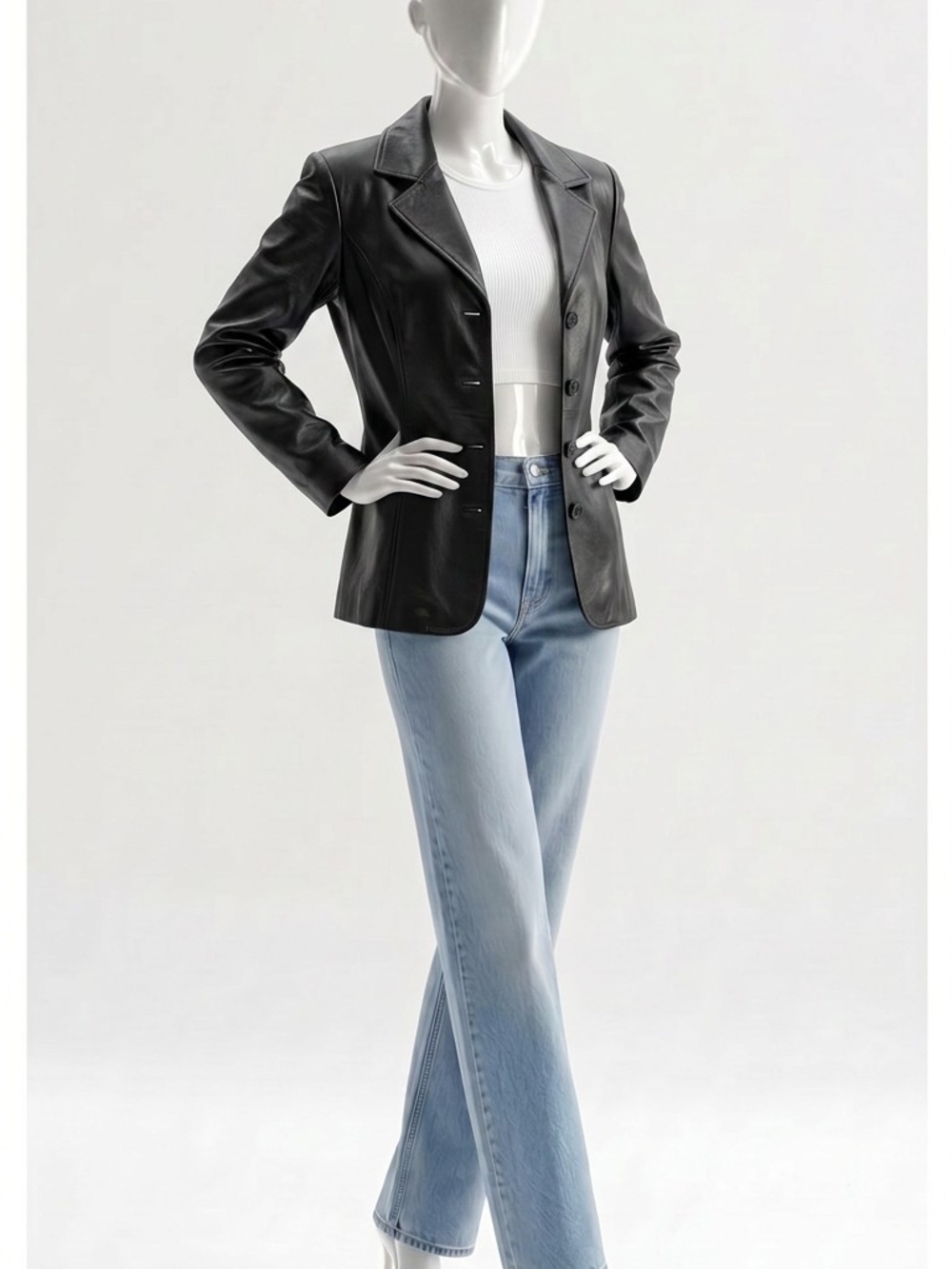 Penningtons Black Faux Leather Jacket | Size 18